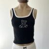 Musculosa Morley Combinado Osito Bordado - negro