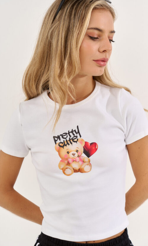 Remera Rib Osito PRETTY CUTE