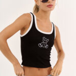 Musculosa Morley Combinado Osito Bordado - blanco