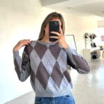 SWEATER ROMBOS FANYA - bordo - l