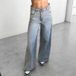 JEAN WIDE LEG GREY - Gris - 36