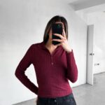 Buzo Trenzado Cierre - bordo