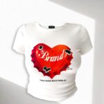 Remera Rib Heart Brand - amarillo-pastel