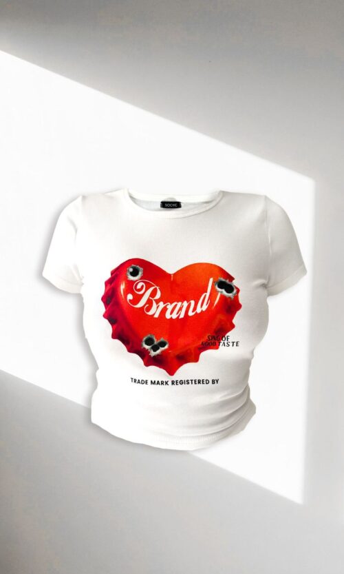 Remera Rib Heart Brand