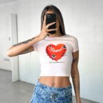 Remera Rib Heart Brand - amarillo-pastel