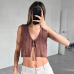 Top Trenzado Descubierto - amarillo-pastel - l