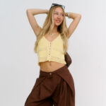Musculosa Tejido Botones Ambar - amarillo-pastel - l