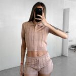 Conjunto Chomba y Short Rombos - chocolate - s