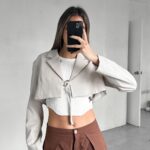 Blazer Corto Hebilla - Gris - S