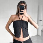 Strapless Broderie Ariana - Negro - S
