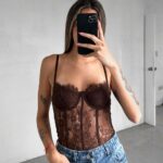 Corset Encaje Tate - Chocolate - S