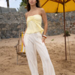 Top Bambula Con Frunce Bella - amarillo-pastel - m