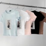 Remera Rib Labubu - celeste