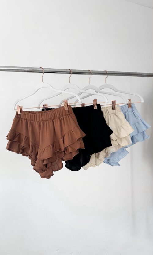 Short Pollera Lino Deflecado Triana