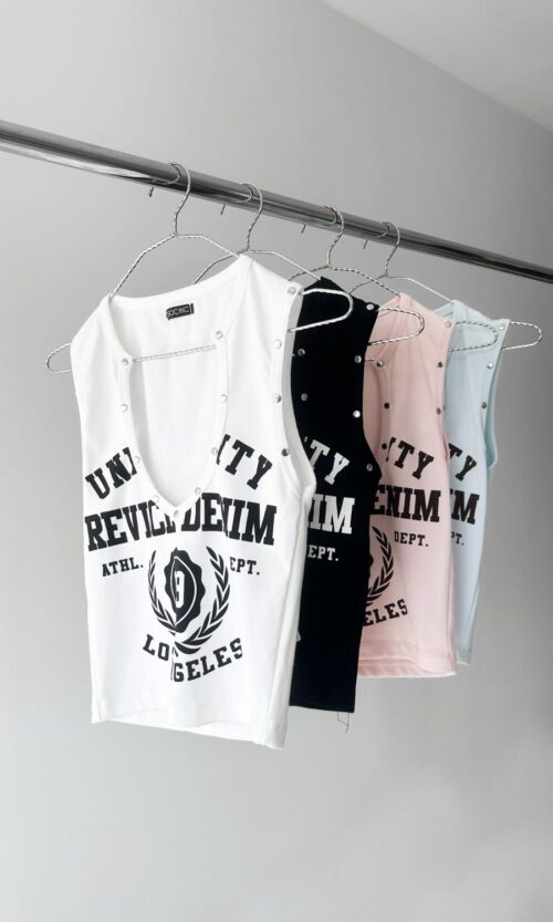 Musculosa Rib Revice Denim