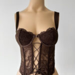 Corset Encaje Tira Gruesa - bordo - l