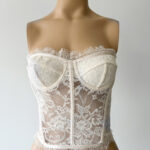 Corset Encaje Straple - bordo - l