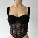 Corset Encaje Puntilla - bordo - l