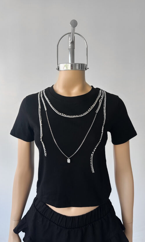 Remera Rib Collar Button