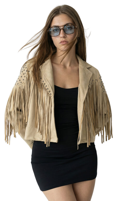 Chaqueta Con Flecos