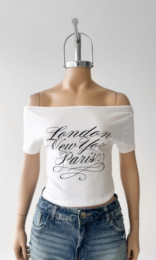 Remera Escote Bote London New York