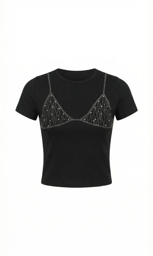 Remera Rib Stras Veri