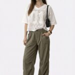 Palazo Parachute Con Tacas - gris - l