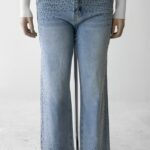 Jean Wide Leg Celeste Strass - xl