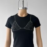 Remera Rib Stras Veri - bordo