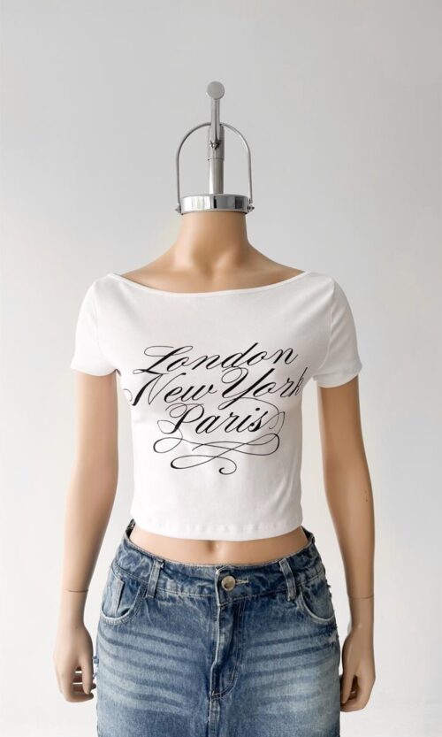 Remera Escote Bote London New York