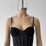 Corset Mesh Bordado - bordo - l