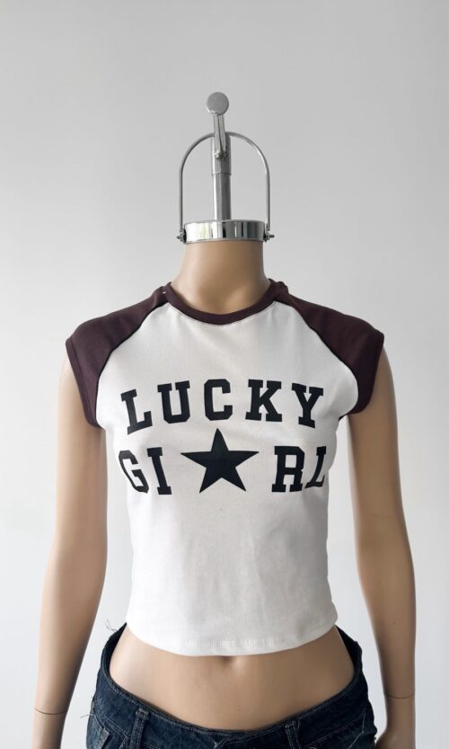 Remera Rib Lucky Girl