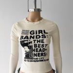 Mangas Largas Girl Bands - bordo