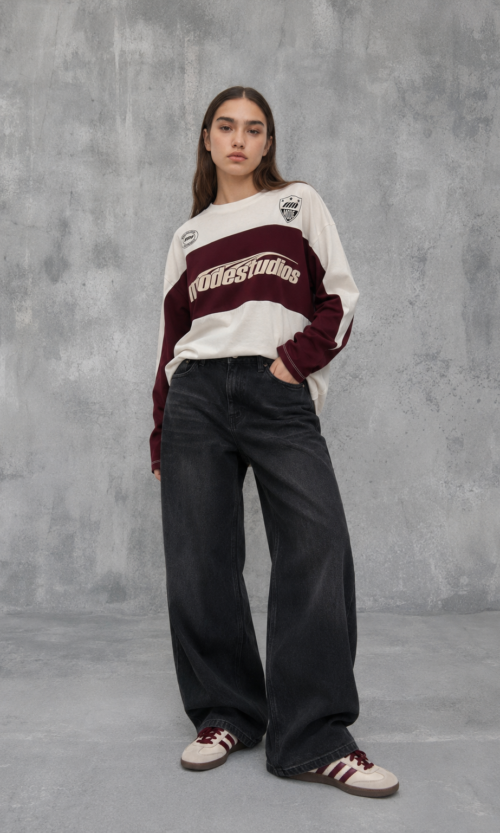 Pantalon Barrel Negro