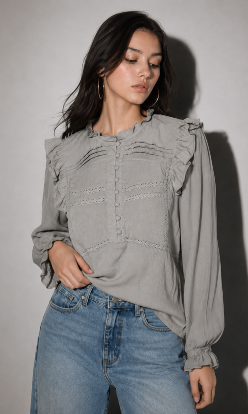 Blusa Creppe Botones Isabella