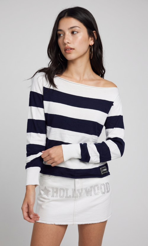 Sweater Rayado Cuello Bote